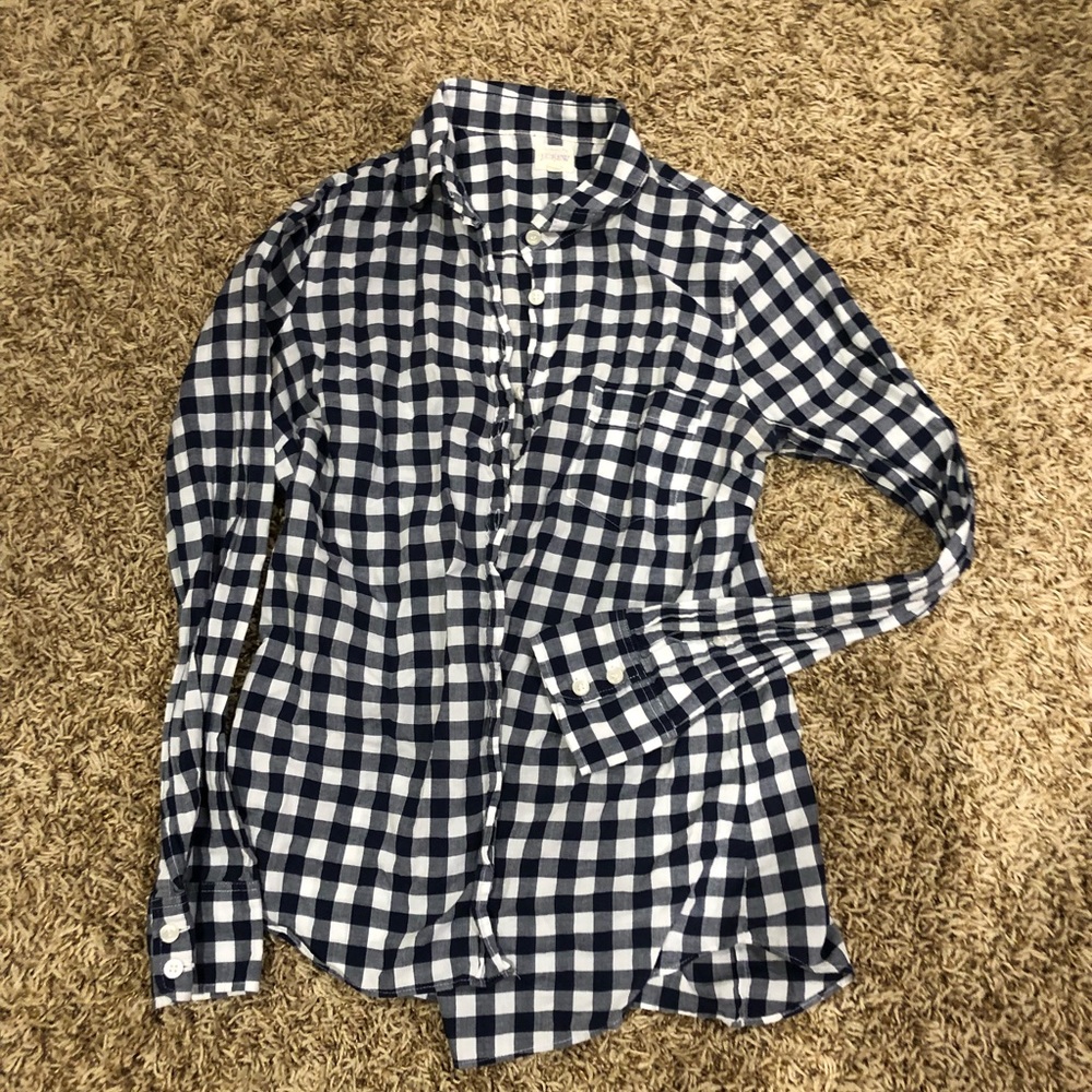 J. Crew Gingham Shirt, Small